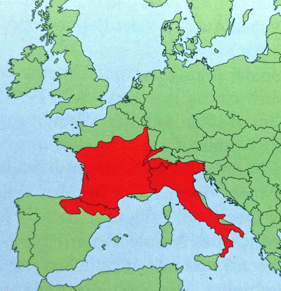Verbreitung der Aspisviper (Vipera aspis aspis) in Europa