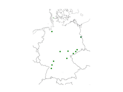 Lage der Versuchsflächen im Bundesgebiet.