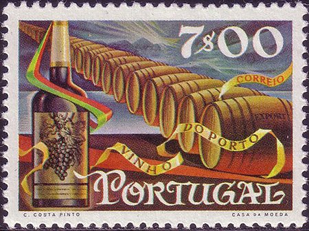 Weinfässer auf Briefmarke