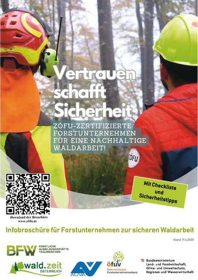 Cover der ZÖFU Broschüre mit dem Titel Vertrauen schafft Sicherheit