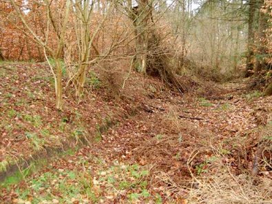 Schanze mit Fahrspuren