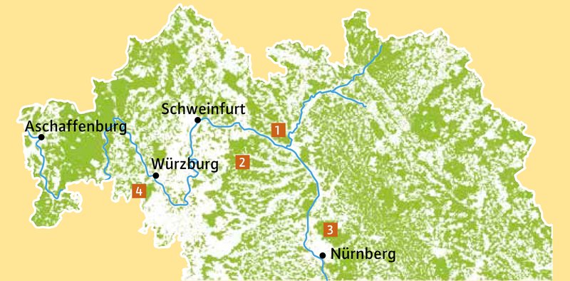 Karte Nordbayerns