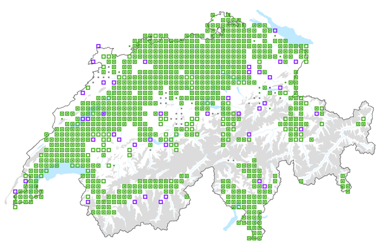 répartition du robinier en Suisse