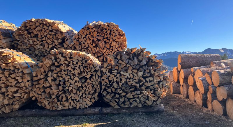 gestapeltes Scheitholz