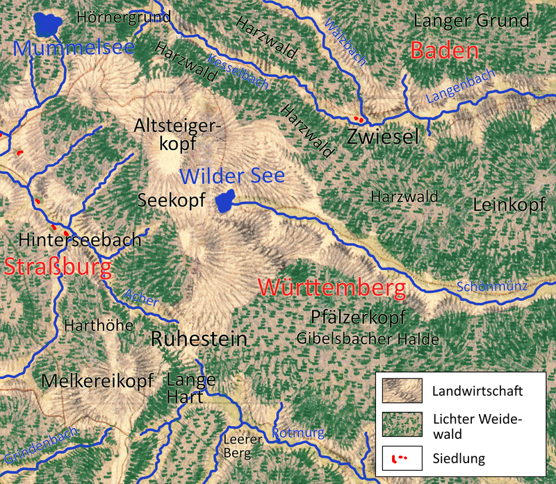 Die Landschaft Wilder See-Ruhestein im Nordschwarzwald 1790