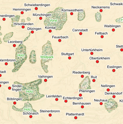 Agro-Forste im Raum Stuttgart um 1700