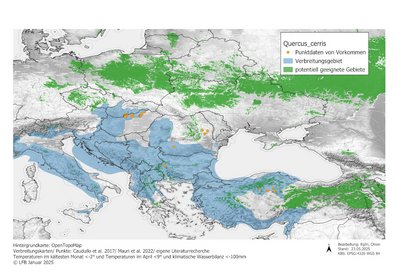 Verbreitungskarte Zerr-Eiche