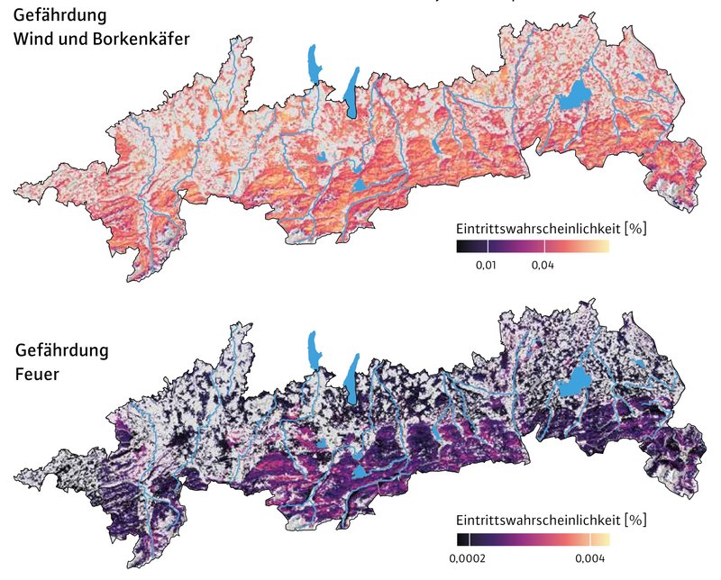 Karte des Alpenraums