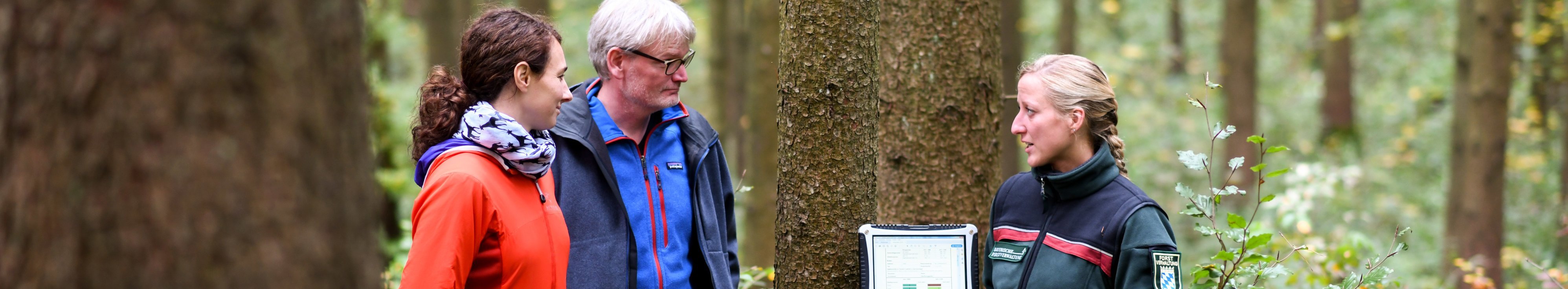 Revierleiterin berät Waldbesitzer