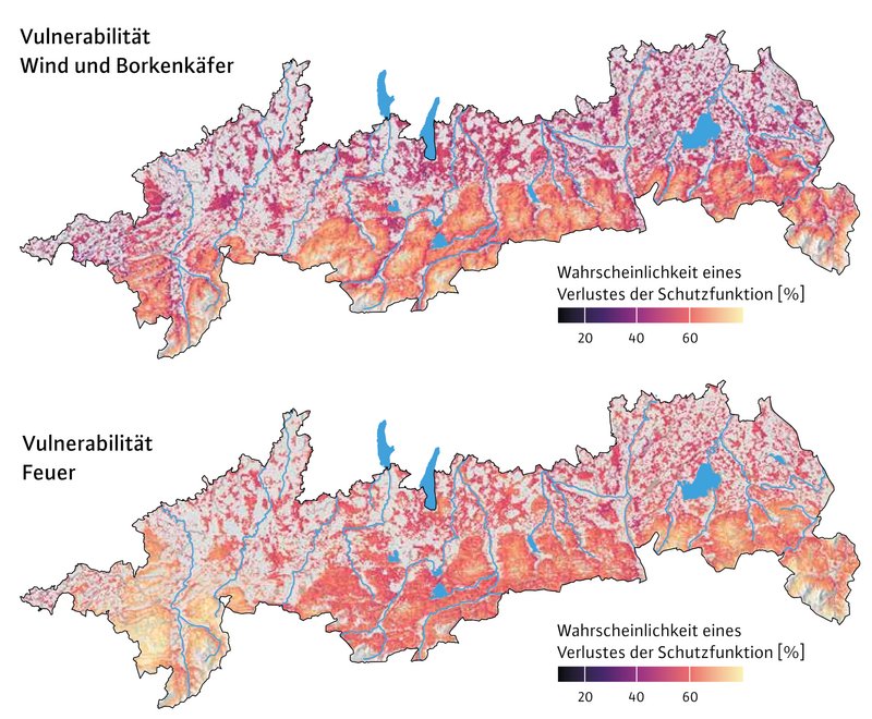 Karte des Alpenraums