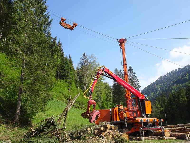 Cable crane in action