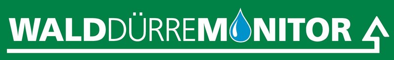 Logo "Walddürremonitor" auf grünem Hintergrund