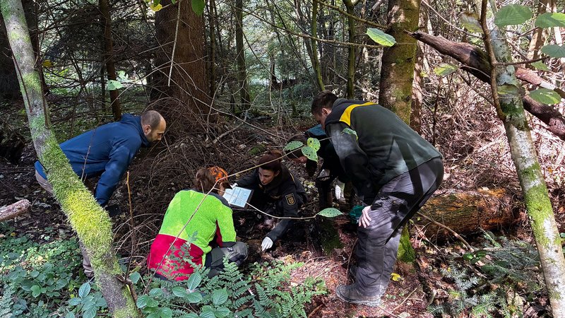 Wildtierbeauftrage werden durch FVA-Mitarbeitende in der Begutachtung von Rissen und in der Probennahme geschult.