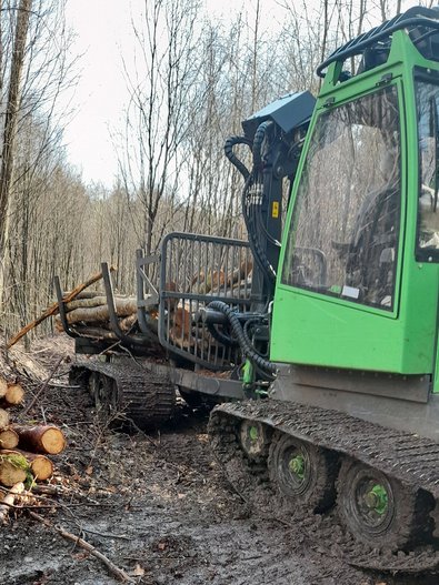 Der Forwarder Jarcrac Evopro bei der Rückung.