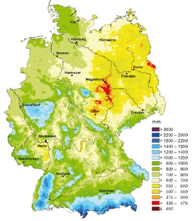 Normalperiode Niederschlag 1961-1990