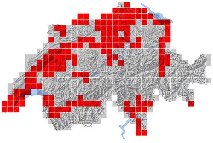 Répartition du Rossignol philomèle en Suisse