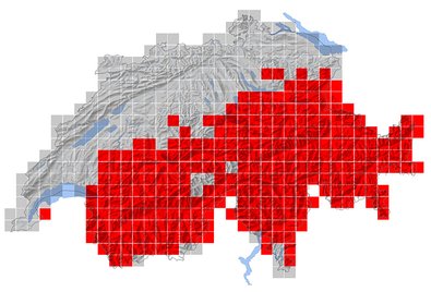 Verbreitung der Alpenmeise in der Schweiz.