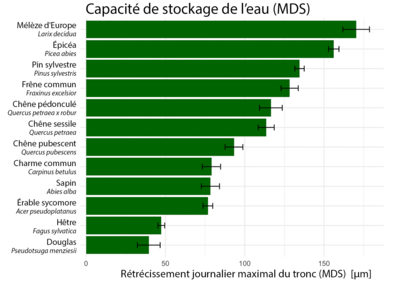 Graphique Capacité de stockage d'eau