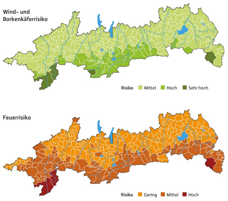 Karte des Alpenraums