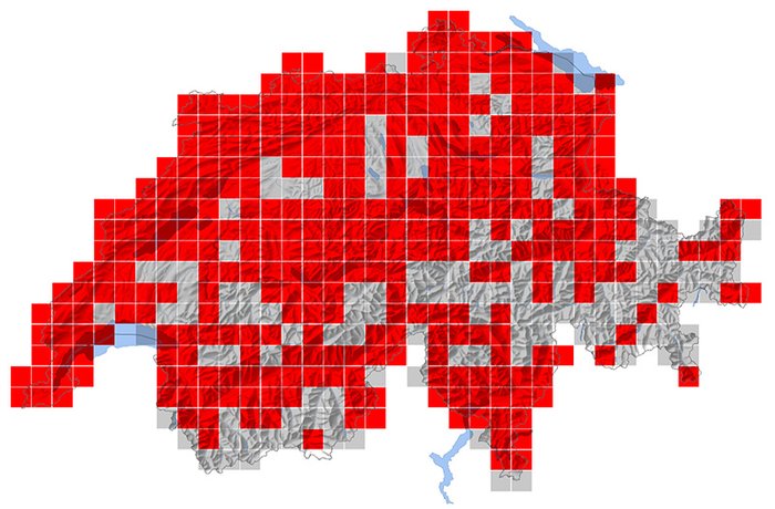 Répartition du Pouillot siffleur en Suisse