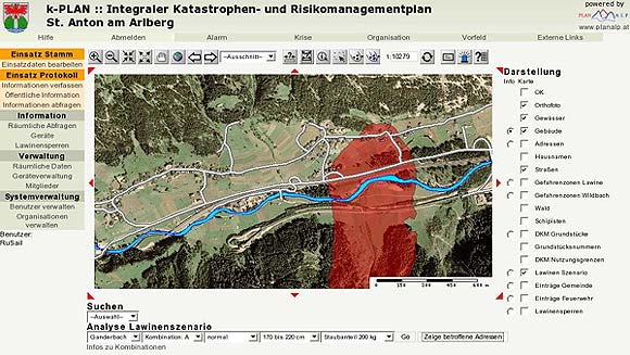 Katastrophenplan von St. Anton am Arlberg