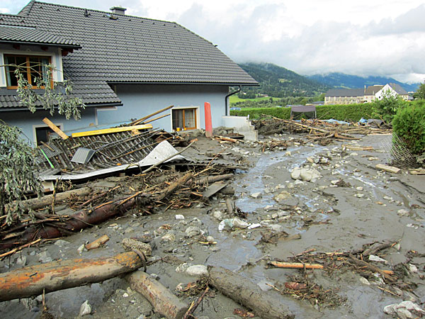 Hochwasser in Sankt Lorenzen, Steiermark, im März 2012