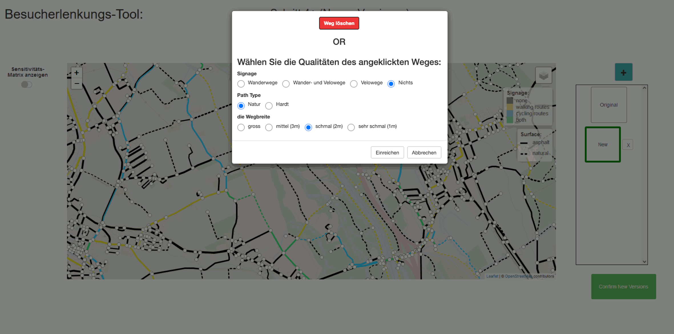 Screenshot Besucherlenkungstool
