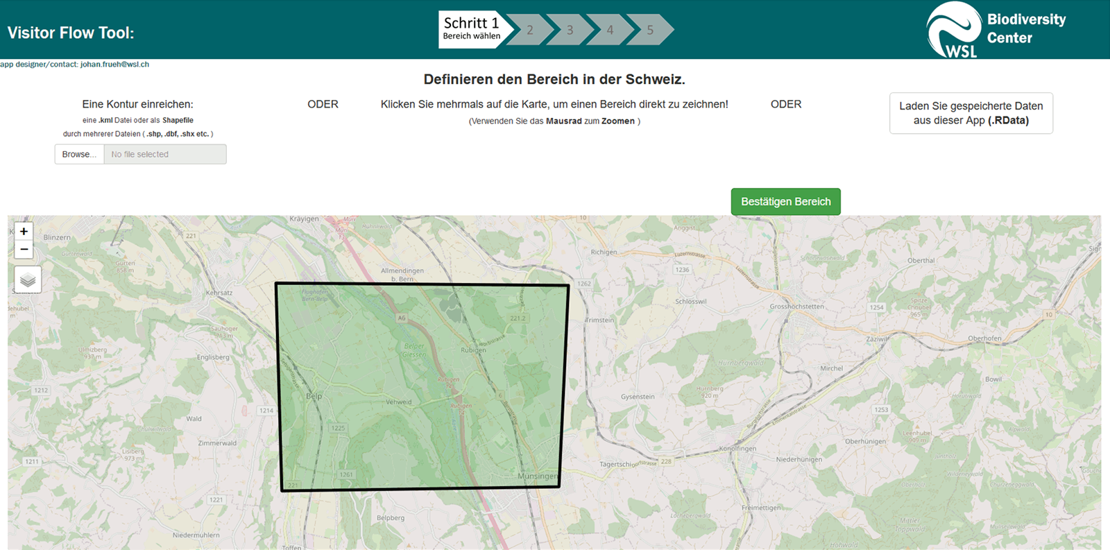 Screenshot Besucherlenkungstool