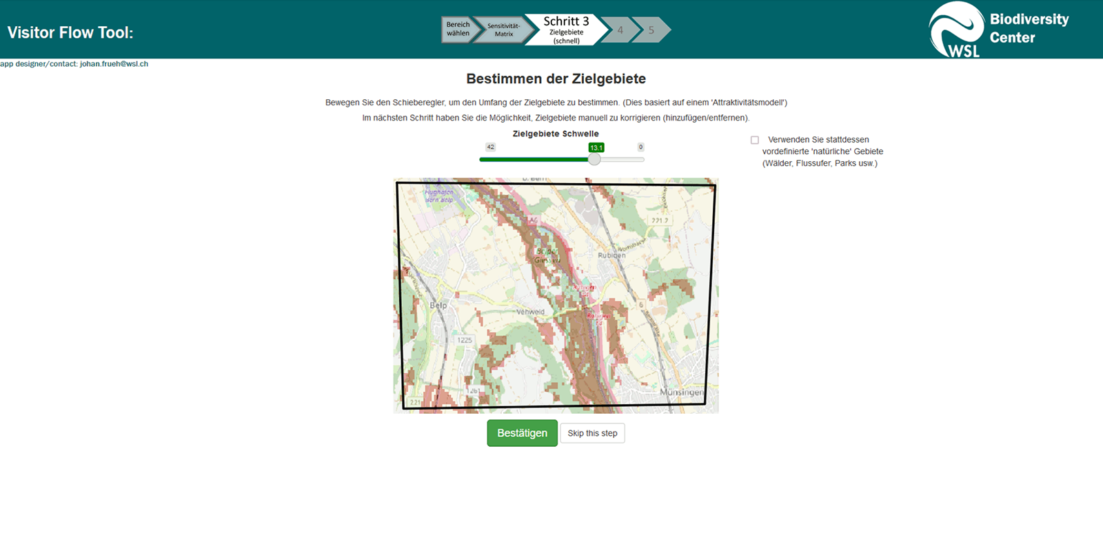 Screenshot Besucherlenkungstool