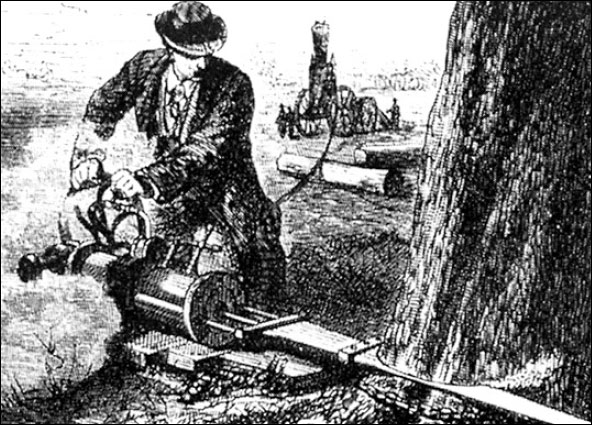 Ransome-Prinzip mit dampfbetriebenem und schwenkbarem Fuchsschwanz