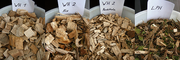 Holz-Schnitzel im Vergleich