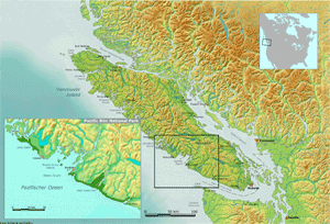 Karte des Pacific Rim Nationalparks