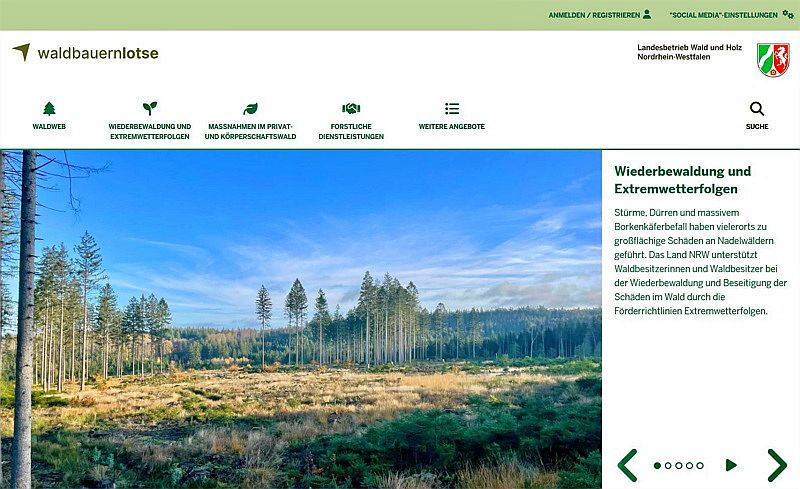 Abb. 3: Startseite des Portals "waldbauernlotse"